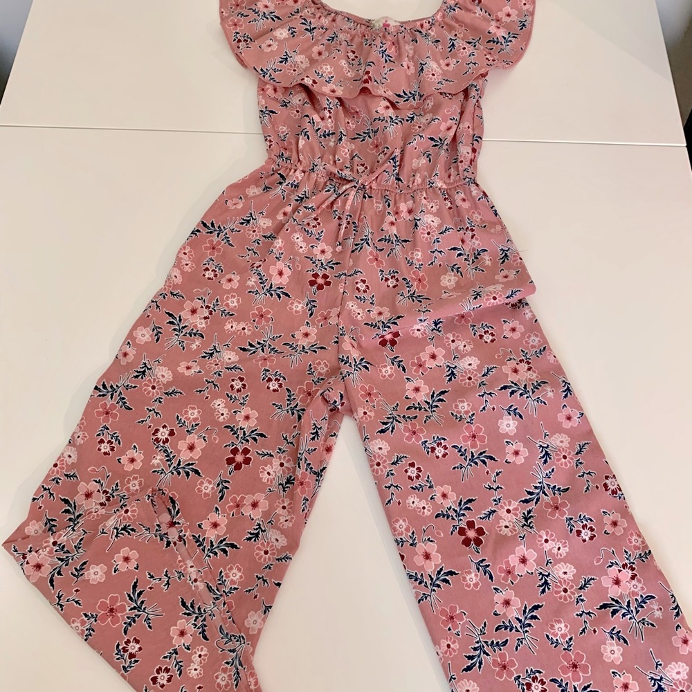 Jenna & Jessie, size  , pink romper pink, black and purple